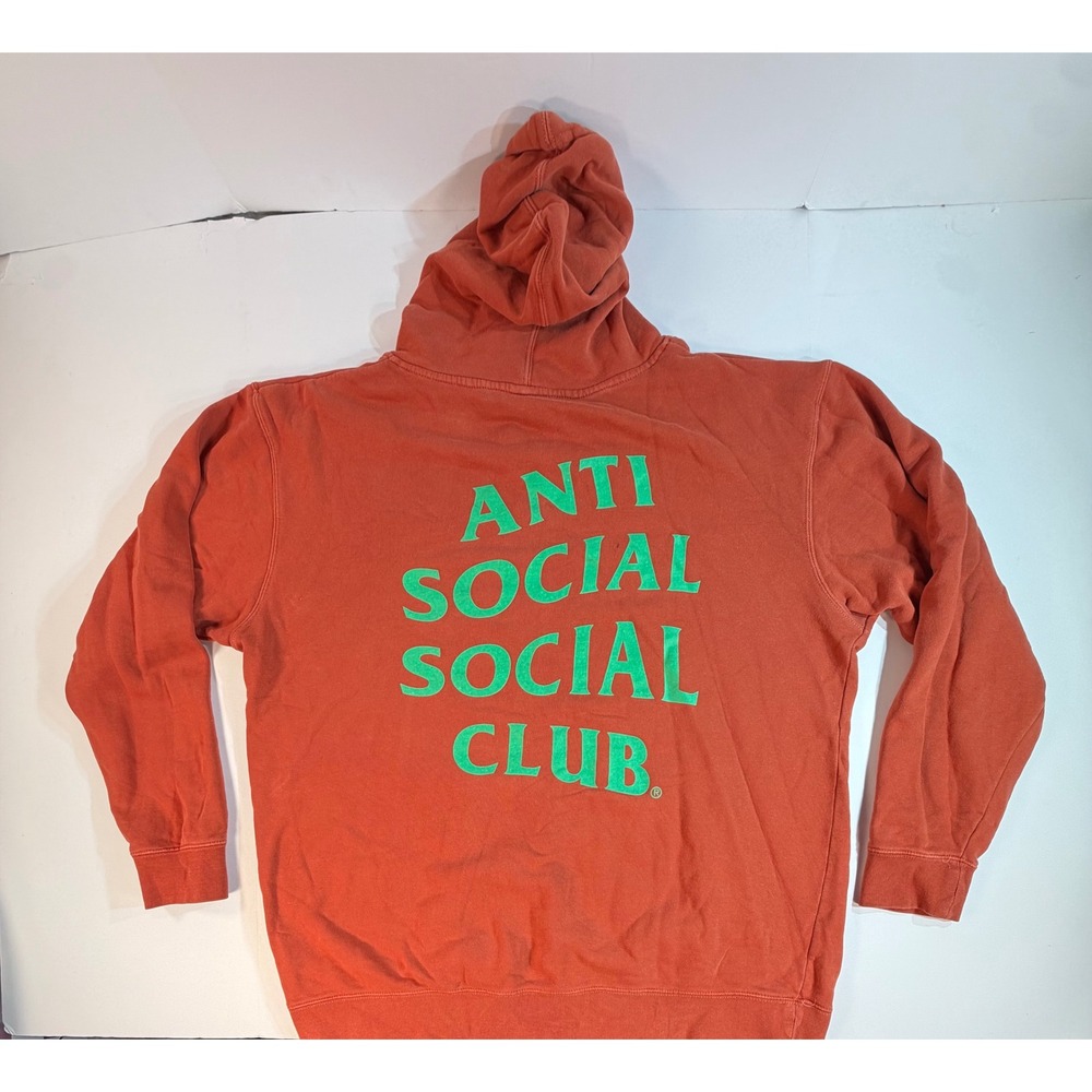 Anti Social Social Club ASSC Orange Green Logo Hoodie XL Streetwear Pullover